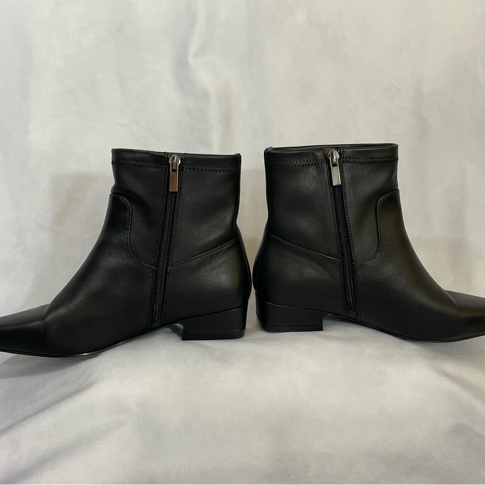 Jason Wu Black Leather Pointed-Toe Ankle Boots - Picture 2 of 7